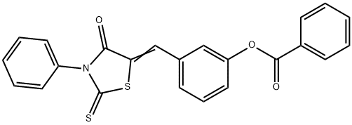 3-[(4-oxo-3-phenyl-2-thioxo-1,3-thiazolidin-5-ylidene)methyl]phenyl benzoate Structure