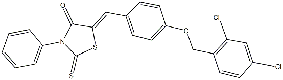 5-{4-[(2,4-dichlorobenzyl)oxy]benzylidene}-3-phenyl-2-thioxo-1,3-thiazolidin-4-one Struktur