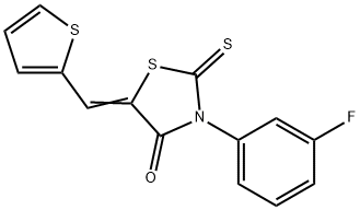 3-(3-fluorophenyl)-5-(2-thienylmethylene)-2-thioxo-1,3-thiazolidin-4-one Struktur