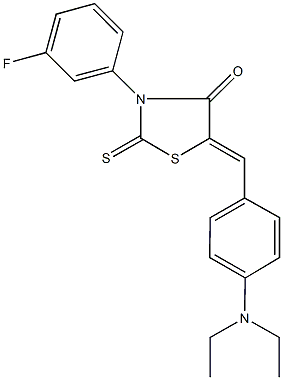 5-[4-(diethylamino)benzylidene]-3-(3-fluorophenyl)-2-thioxo-1,3-thiazolidin-4-one,292173-23-0,结构式