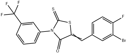 5-(3-bromo-4-fluorobenzylidene)-2-thioxo-3-[3-(trifluoromethyl)phenyl]-1,3-thiazolidin-4-one,292173-86-5,结构式