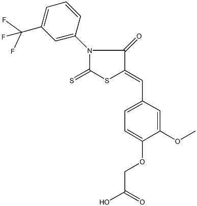 [2-methoxy-4-({4-oxo-2-thioxo-3-[3-(trifluoromethyl)phenyl]-1,3-thiazolidin-5-ylidene}methyl)phenoxy]acetic acid|