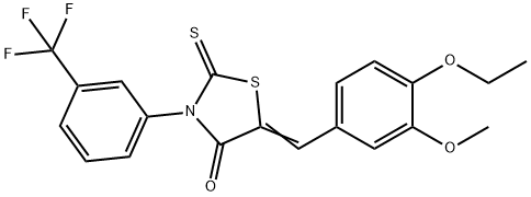 5-(4-ethoxy-3-methoxybenzylidene)-2-thioxo-3-[3-(trifluoromethyl)phenyl]-1,3-thiazolidin-4-one 结构式