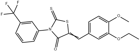 5-(3-ethoxy-4-methoxybenzylidene)-2-thioxo-3-[3-(trifluoromethyl)phenyl]-1,3-thiazolidin-4-one 结构式