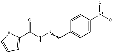 N'-(1-{4-nitrophenyl}ethylidene)-2-thiophenecarbohydrazide 化学構造式