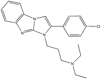 N-{3-[2-(4-chlorophenyl)-1H-imidazo[1,2-a]benzimidazol-1-yl]propyl}-N,N-diethylamine 结构式