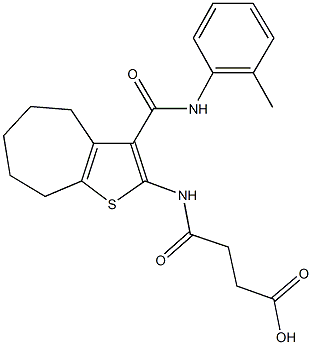 4-oxo-4-{[3-(2-toluidinocarbonyl)-5,6,7,8-tetrahydro-4H-cyclohepta[b]thien-2-yl]amino}butanoic acid Struktur