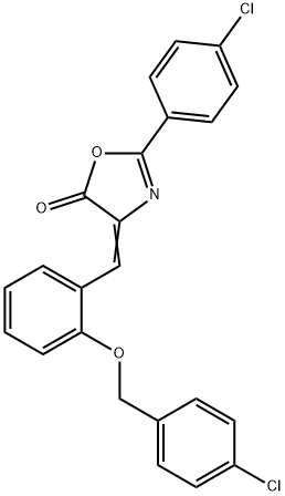 4-{2-[(4-chlorobenzyl)oxy]benzylidene}-2-(4-chlorophenyl)-1,3-oxazol-5(4H)-one,292640-17-6,结构式
