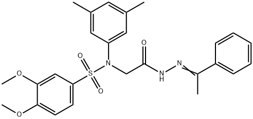 N-(3,5-dimethylphenyl)-3,4-dimethoxy-N-{2-oxo-2-[2-(1-phenylethylidene)hydrazino]ethyl}benzenesulfonamide,292868-83-8,结构式