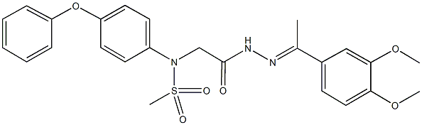 N-(2-{2-[1-(3,4-dimethoxyphenyl)ethylidene]hydrazino}-2-oxoethyl)-N-(4-phenoxyphenyl)methanesulfonamide Structure