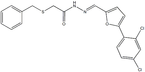 2-(benzylsulfanyl)-N'-{[5-(2,4-dichlorophenyl)-2-furyl]methylene}acetohydrazide 结构式