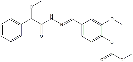 2-methoxy-4-{2-[methoxy(phenyl)acetyl]carbohydrazonoyl}phenyl methyl carbonate Structure