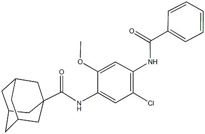 N-[4-(benzoylamino)-5-chloro-2-methoxyphenyl]-1-adamantanecarboxamide Struktur