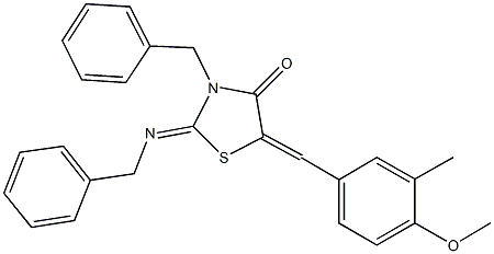 292872-18-5 3-benzyl-2-(benzylimino)-5-(4-methoxy-3-methylbenzylidene)-1,3-thiazolidin-4-one