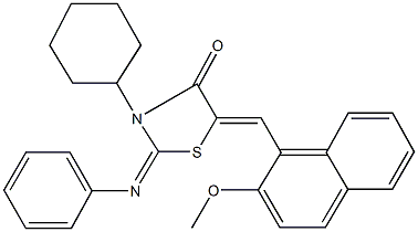 292872-56-1 3-cyclohexyl-5-[(2-methoxy-1-naphthyl)methylene]-2-(phenylimino)-1,3-thiazolidin-4-one