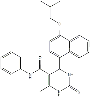 4-(4-isobutoxy-1-naphthyl)-6-methyl-N-phenyl-2-thioxo-1,2,3,4-tetrahydro-5-pyrimidinecarboxamide Structure