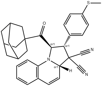 1-(1-adamantylcarbonyl)-2-[4-(methylsulfanyl)phenyl]-1,2-dihydropyrrolo[1,2-a]quinoline-3,3(3aH)-dicarbonitrile Struktur