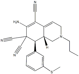 6-amino-8-[3-(methylsulfanyl)phenyl]-2-propyl-2,3,8,8a-tetrahydro-5,7,7(1H)-isoquinolinetricarbonitrile|