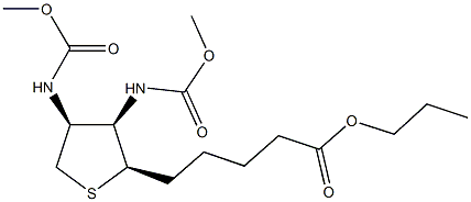 propyl 5-{3,4-bis[(methoxycarbonyl)amino]tetrahydro-2-thienyl}pentanoate Structure