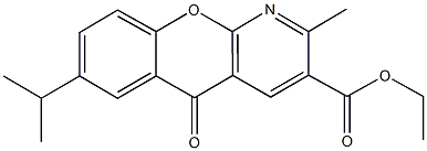 ethyl 7-isopropyl-2-methyl-5-oxo-5H-chromeno[2,3-b]pyridine-3-carboxylate 化学構造式