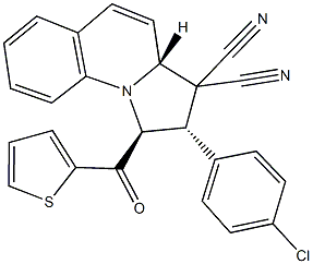 2-(4-chlorophenyl)-1-(2-thienylcarbonyl)-1,2-dihydropyrrolo[1,2-a]quinoline-3,3(3aH)-dicarbonitrile Structure