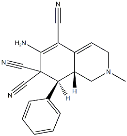 6-amino-2-methyl-8-phenyl-2,3,8,8a-tetrahydro-5,7,7(1H)-isoquinolinetricarbonitrile Structure