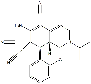 6-amino-8-(2-chlorophenyl)-2-isopropyl-2,3,8,8a-tetrahydro-5,7,7(1H)-isoquinolinetricarbonitrile Structure