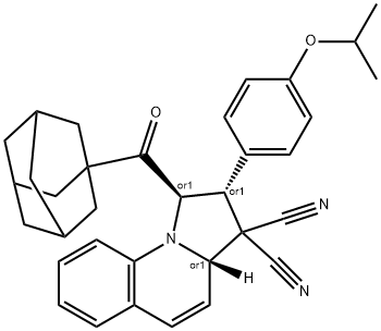 1-(1-adamantylcarbonyl)-2-(4-isopropoxyphenyl)-1,2-dihydropyrrolo[1,2-a]quinoline-3,3(3aH)-dicarbonitrile Structure