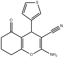 2-amino-5-oxo-4-(3-thienyl)-5,6,7,8-tetrahydro-4H-chromene-3-carbonitrile,293759-08-7,结构式