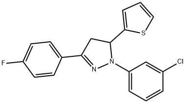 1-(3-chlorophenyl)-3-(4-fluorophenyl)-5-(2-thienyl)-4,5-dihydro-1H-pyrazole,293759-10-1,结构式