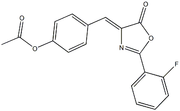 4-[(2-(2-fluorophenyl)-5-oxo-1,3-oxazol-4(5H)-ylidene)methyl]phenyl acetate,293760-37-9,结构式