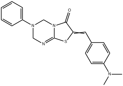 7-[4-(dimethylamino)benzylidene]-3-phenyl-3,4-dihydro-2H-[1,3]thiazolo[3,2-a][1,3,5]triazin-6(7H)-one Structure