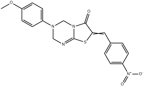 7-{4-nitrobenzylidene}-3-(4-methoxyphenyl)-3,4-dihydro-2H-[1,3]thiazolo[3,2-a][1,3,5]triazin-6(7H)-one Structure