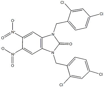 1,3-bis(2,4-dichlorobenzyl)-5,6-dinitro-1,3-dihydro-2H-benzimidazol-2-one Structure