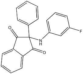 2-(3-fluoroanilino)-2-phenyl-1H-indene-1,3(2H)-dione 结构式