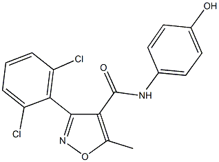 3-(2,6-dichlorophenyl)-N-(4-hydroxyphenyl)-5-methyl-4-isoxazolecarboxamide,294193-54-7,结构式