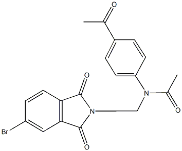 N-(4-acetylphenyl)-N-[(5-bromo-1,3-dioxo-1,3-dihydro-2H-isoindol-2-yl)methyl]acetamide 结构式