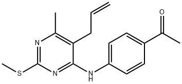 1-(4-{[5-allyl-6-methyl-2-(methylsulfanyl)-4-pyrimidinyl]amino}phenyl)ethanone Struktur