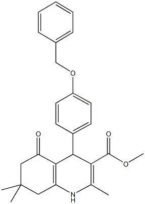 methyl 4-[4-(benzyloxy)phenyl]-2,7,7-trimethyl-5-oxo-1,4,5,6,7,8-hexahydro-3-quinolinecarboxylate Structure