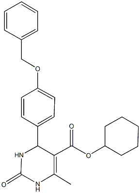 cyclohexyl 4-[4-(benzyloxy)phenyl]-6-methyl-2-oxo-1,2,3,4-tetrahydro-5-pyrimidinecarboxylate 化学構造式