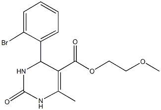 2-methoxyethyl 4-(2-bromophenyl)-6-methyl-2-oxo-1,2,3,4-tetrahydro-5-pyrimidinecarboxylate 化学構造式