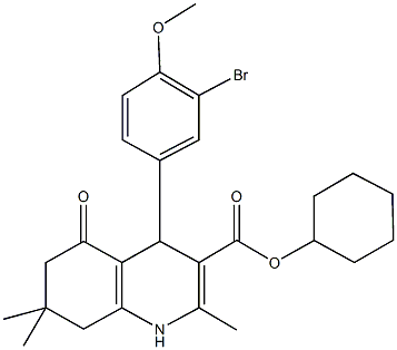 cyclohexyl 4-(3-bromo-4-methoxyphenyl)-2,7,7-trimethyl-5-oxo-1,4,5,6,7,8-hexahydro-3-quinolinecarboxylate,294197-81-2,结构式