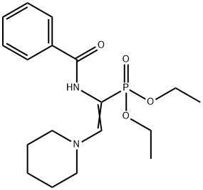diethyl 1-(benzoylamino)-2-(1-piperidinyl)vinylphosphonate 结构式