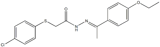 2-[(4-chlorophenyl)sulfanyl]-N'-[1-(4-ethoxyphenyl)ethylidene]acetohydrazide 结构式