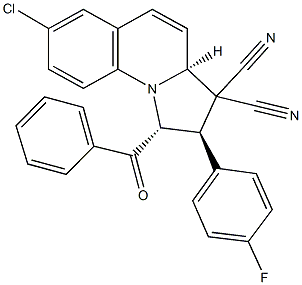 1-benzoyl-7-chloro-2-(4-fluorophenyl)-1,2-dihydropyrrolo[1,2-a]quinoline-3,3(3aH)-dicarbonitrile 结构式