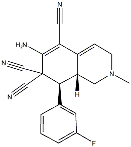 6-amino-8-(3-fluorophenyl)-2-methyl-2,3,8,8a-tetrahydro-5,7,7(1H)-isoquinolinetricarbonitrile Structure