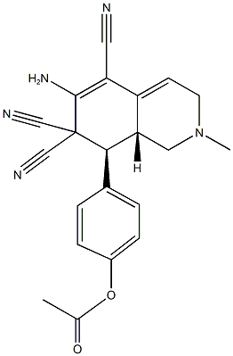 4-(6-amino-5,7,7-tricyano-2-methyl-1,2,3,7,8,8a-hexahydro-8-isoquinolinyl)phenyl acetate Structure