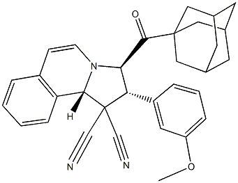 3-(1-adamantylcarbonyl)-2-(3-methoxyphenyl)-2,3-dihydropyrrolo[2,1-a]isoquinoline-1,1(10bH)-dicarbonitrile Structure