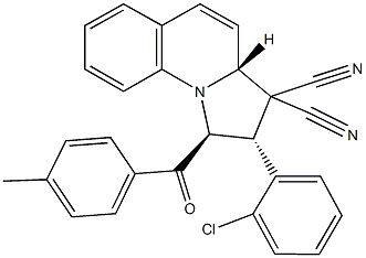 2-(2-chlorophenyl)-1-(4-methylbenzoyl)-1,2-dihydropyrrolo[1,2-a]quinoline-3,3(3aH)-dicarbonitrile 化学構造式