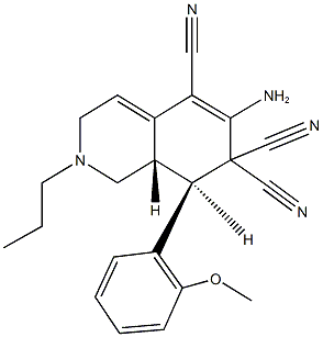 6-amino-8-(2-methoxyphenyl)-2-propyl-2,3,8,8a-tetrahydro-5,7,7(1H)-isoquinolinetricarbonitrile Struktur